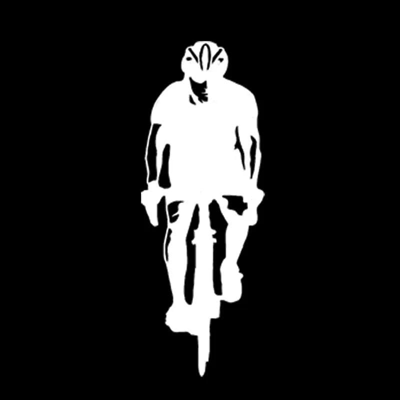 JIFENLI Autocollant de Voiture 5.5 * 14.9Cm Racing Mountain Bike Decor Graphic Car Sticker Silhouette Vinyle Mouvement