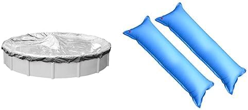 Pool Mate 5530-4 Winter Pool Cover with Pillows, Heavy-Duty Silver, 30 ft Above Ground Pools