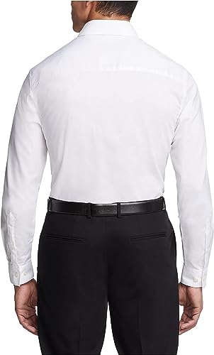 Image of Kenneth Cole REACTION Unlisted Men's Slim Fit Solid Cotton Spread Collar Full Sleeves Formal Dress Shirt
