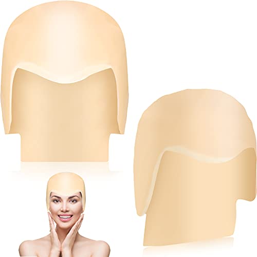 2 Pieces Latex Bald Caps Makeup Bald Head Wig Caps Costume Accessories Halloween Christmas Party Props for Men Women Adult Costume Party Theme Party
