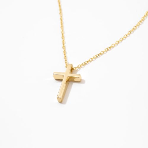 Gelin Faith Cross Necklace in 14k Solid Gold | Dainty Cross Pendant for Women | Small Cross Necklace | Christian Jewelry | with 18 inch Solid Gold Chain3