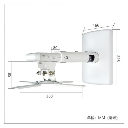 Soporte para proyector extensible M5-2533 de pared con brazos metálicos regulables 400-650mm 4