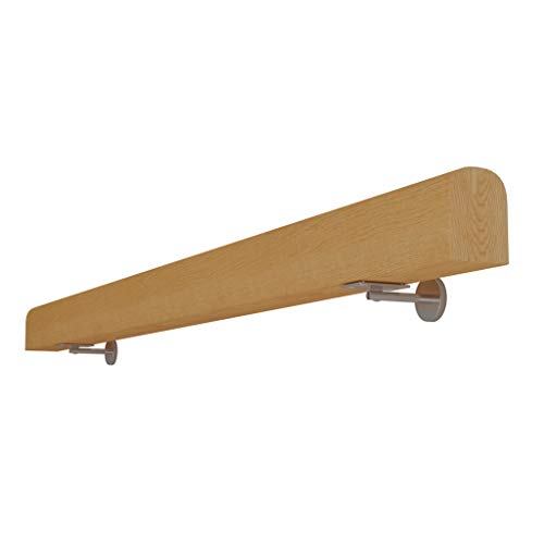 Main courante bois massif contre le mur escalier interior barre de support