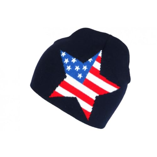 Mütze, USA-Flagge, Stern, blau, modisch – Größe: Einheitsgröße – Farbe: Blau – Unisex, blau, Einheitsgröße