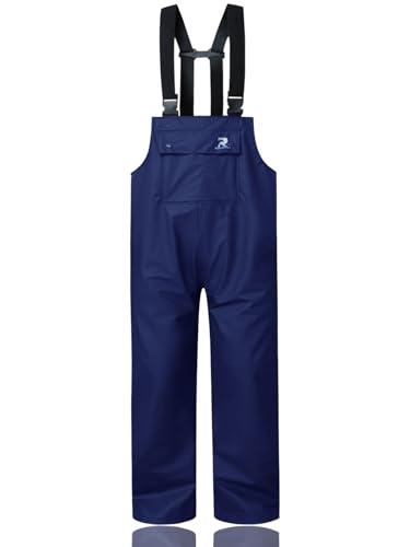 RainRider Rain Pants for Men Women Waterproof Rain Gear Bib Overalls Trousers for Fishing Hunting(Navy,Small)