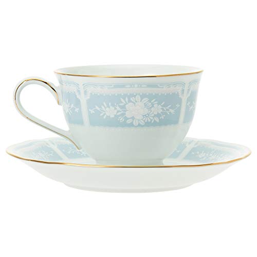 Noritake Fine Porcelain Lace Wood Gold Blue Tea Coffee Bowl Dish Y9587A/1507 (Japan Import)