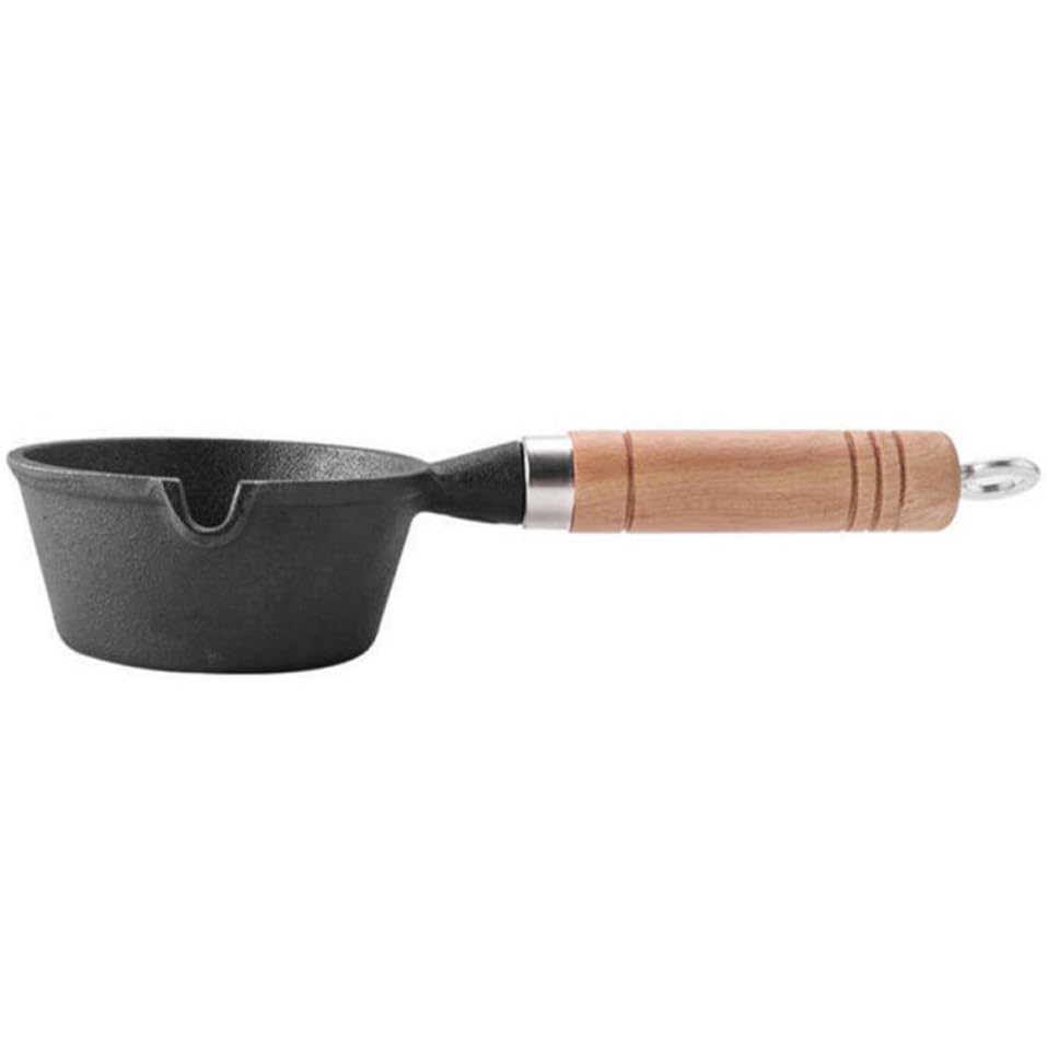 Poêle à omelette en fonte casserole antiadhésive induction manche bois cuisson saine