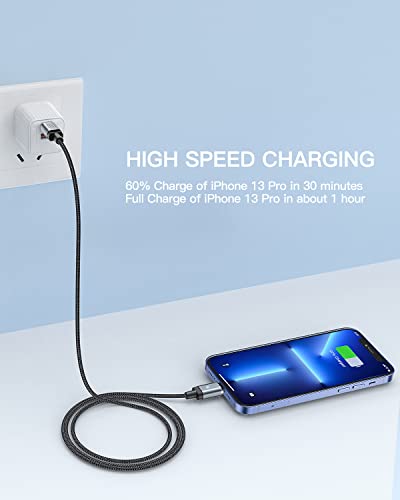 Kuulaa Usb C To Usb C Cable,Usb C To Lightning Cable,2 Pack 65W Fast Charge Magnetic Charging Cable,Data Transfer Cable Compatible For Iphone/Samsung/Pixel/Macbook/Ipad Air/Pro(6Ft/6Ft) #TOP2