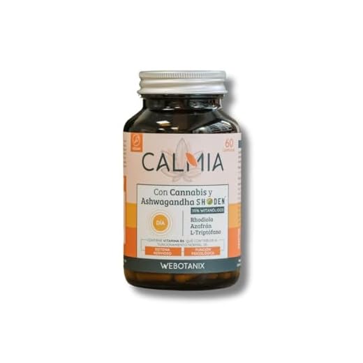 WeBotanix | Calmia Día 60 Cápsulas Naturales | Ashwagandha + Rhodiola + Azafrán + L-Triptófano + Cáñamo + B6 | Antiestrés y Anti Ansiedad Natural | Energía y Concentración | Vegano