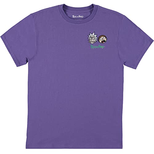 T-shirt Rick and Morty pour homme en coton avec broderie discrète sur la poitrine