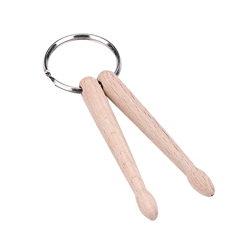 Llavero en forma de mini baqueta de madera y metal, llavero musical para bateristas miniatura 1