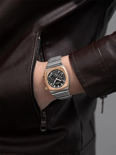 Image of French Connection Courvex Black Dial Stainless Steel Chronograph Watch for Men - FCB21BSM