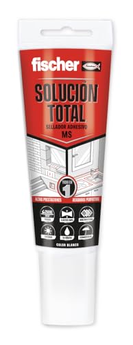 fischer – Sellante de juntas MS Express (tubo 80 ml) Blanco, cola monocomponente, pegado y sellado multi-material, interior y exterior, resistente al agua y a la decoloración
