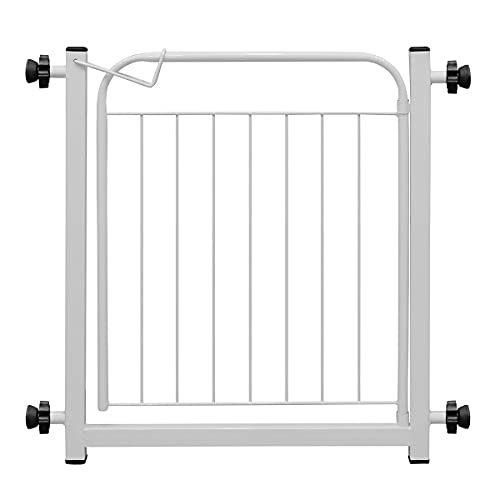 Portão Grade Pet Cães 69 cm Altura, Ajustável 68 a 73 cm e 78 a 83 cm com Extensor, Açomix, Branco