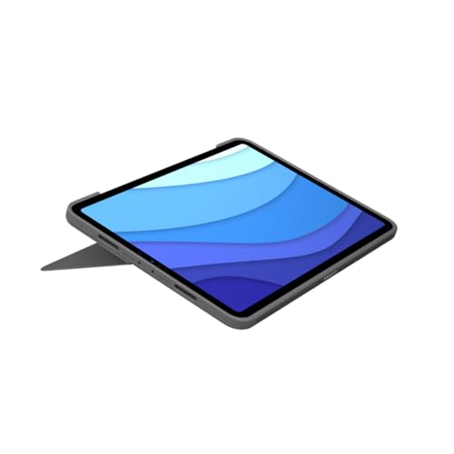 Logitech Combo Touch iPad Pro 11" (1ère, 2e, 3e et 4e génération – 2018, 2020, 2021, 2022) Étui avec Clavier et Crayon numérique (2018 et Versions ultérieures), QWERTY pannordique, Gris