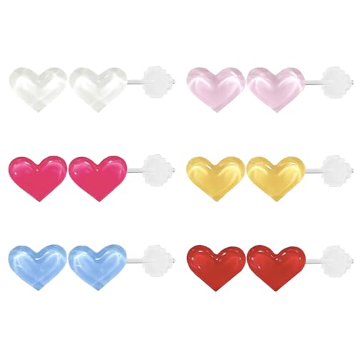Image of Plastic Earrings for Sensitive Ears Flower Studs for Women