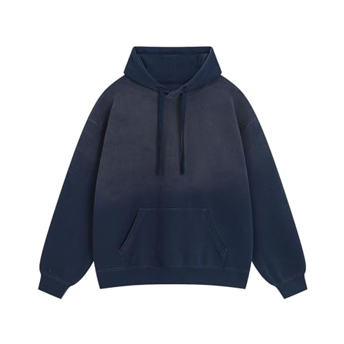 Mens Pullover Hoodies Acid Wash Vintage Hoodie Basic Baggy Gradient Hooded Sweatshirt Trendy Fashion Streetwear Unisex