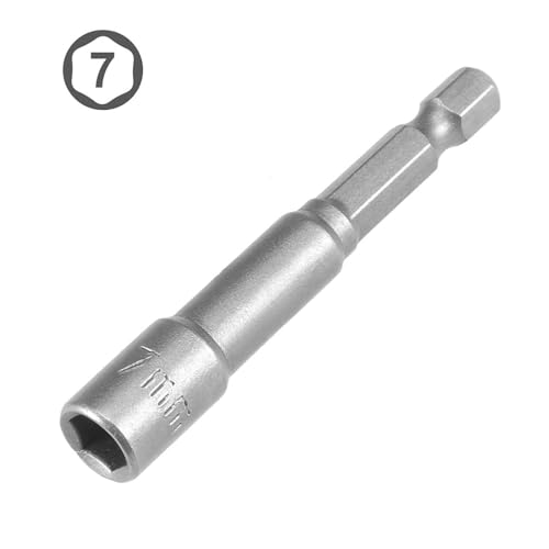 TA-VIGOR 5Pcs 7mm Magnetic Nut Setter Driver Drill Bit Set, 1/4 inch Hex Shank Quick Change - Image 3