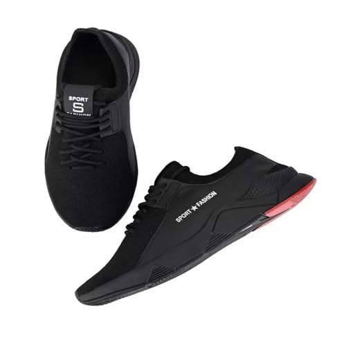 Image of Generic Men's Sports Walking Gym Shoes, Black, Size 9 UK