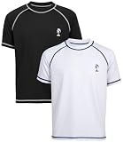 iXtreme Boys’ Rash Guard Shirts – 2 Pack UPF 50+ Quick Dry Sand and Sun Protection Swim Shirts – Kid