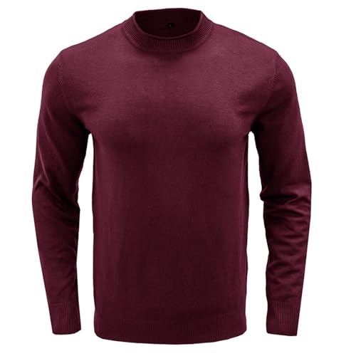 Men's Pullover Sweater Long Sleeve Crew Neck Soft Warm Thick Casual Loose Fit Classic Knitted Sweater2