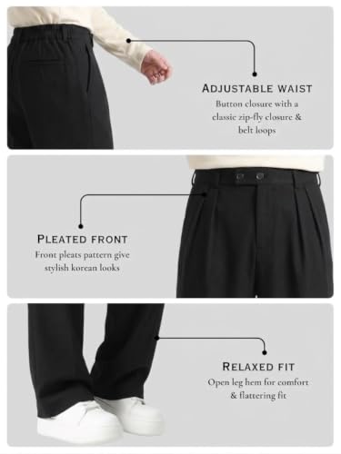 Image of Linen Pants for man | Relaxed Fit Korean Pants | Gurkha Trouser | Lower for Men | Elastic Waist Bottom wear | Straight Fit Casual Trousers | Formal Pant for Office & Wedding