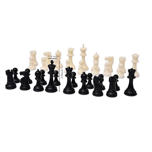 Image of Durable Plastic Tournament Chess Pieces - Complete Set of 32 Standard Size Chessmen Staunton Coins (3.8 inch Inch King Height)