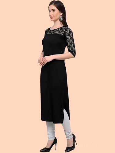 Image of Women's Crepe A-line Straight Kurtis, Plain Casual Wear Kurtis