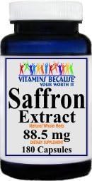 #1 Best VALUE Premium Pure Saffron Extract 88.5 Mg, 180 Capsules- 6 Month Supply!! (Only one capsule a day) Saffron Is a Natural Appetite Suppressant by Vitamins Because