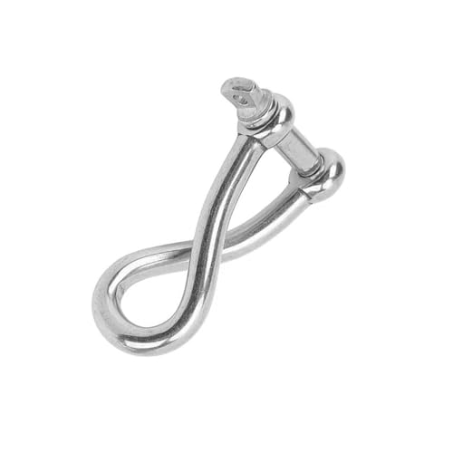 Manille torsadée en inox 12mm haute résistance pour levage marin