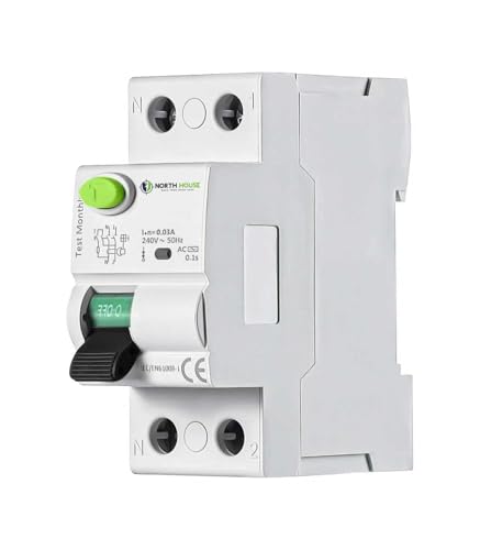 Image of NORTH HOUSE 40 AMP 2 POLE 100 MA RCCB (RESIDUAL CURRENT CIRCUIT BREAKER)