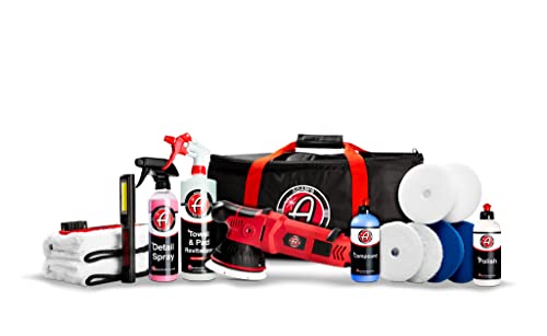 Image of Adam's 15mm SK Pro Car Polisher Kit (16 Item) - Professional Buffer Polisher for Car Detailing & Scratch Repair - Includes Microfiber Towels, Polish, Compound, Pads, Tools, Carry Tote, & More