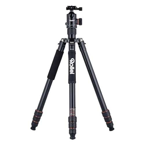 Rollei C6i Stativ Kamera Schwarz, 172cm Fotostativ aus Aluminium Kompaktes Dreibeinstativ mit Kugelkopf & Tasche Arca Swiss Kompatibel für DSLR Tripod mit Monoppod Funktion, Kamera-Stativ-Tripod