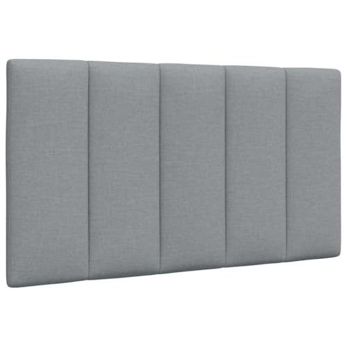 vidaXL Coussin de tête de lit Hanko Gris Clair 90 cm Tissu