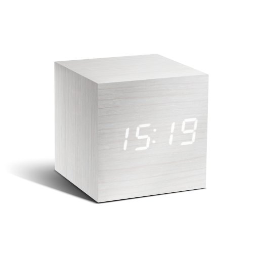 Preisvergleich Produktbild Gingko Cube Table Clock GK08W13 Finish: White / LED: White by Gingko