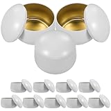 Zerodeko 12 Tarros para Hacer Velas de Hojalata 8oz Tapa Hermética, Recipientes Pequeños de Color Claro para Almacenar Velas Aromáticas y Suministros DIY en Kit de Manualidades