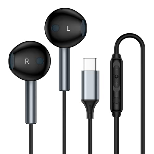 USB C Headphones Wired Ear Buds for Samsung Galaxy A17 A16 Z Fold 7 Z Flip 7 FE A36 5G A26 S25 Edge A56 S25 Ultra Plus S24 A35 USBC Samsung Wired Earbuds Galaxy A17 Type C Earphones Headset with Mic