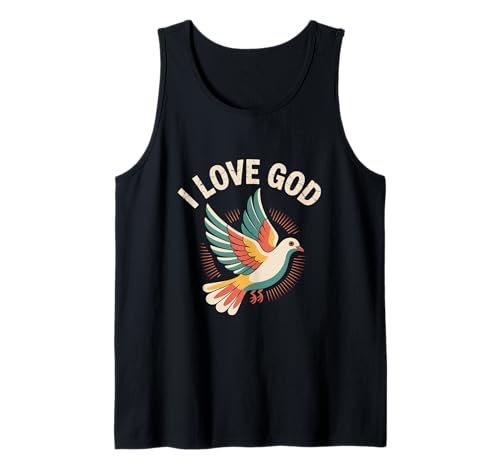 Mensaje inspirador I Love God Camiseta sin Mangas