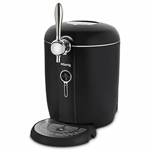 H.Koenig Bierzapfanlage BW1688 - Kompatibel mit allen 6L und 5L Universal-Druckfässern, Integrierte Kühlung, Temperatur einstellbar zwischen 3°C und 12°C, Schwarz