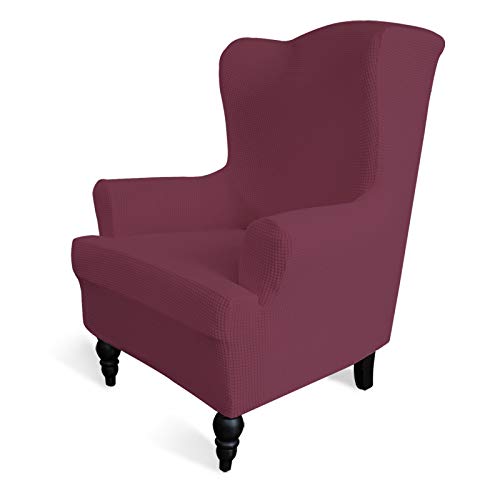 Image of Easy-Going Stretch Wingback Chair Sofa Slipcover ASH Rose | 1-Piece Sofa Cover Furniture Protector Couch Soft with Bottom, Spandex Jacquard