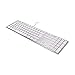Produktbild Matias FK318S-DE Aluminium Erweiterte USB Tastatur/Keyboard für Apple Mac OS | QWERTZ | Deutsch | mit reaktionsschnellen Flache Tasten und zusätzlichem Ziffernblock | Silber/Weiß