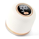 Fabric Shaver, Lint Remover Rechargeable, Adjustable 3-Speed Precision Electric Portable Sweater Defuzzer Digital LED Display to Remove Pilling for Clothes, Furniture, Sweater (White with LED)