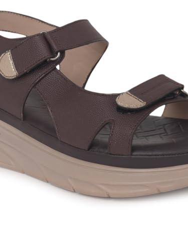 Image of Shoetopia Women's Comfort Sandals | Lightweight Orthopedic Wedge Sandals with Adjustable Straps & Cushioned Sole for Casual Daily Footwear