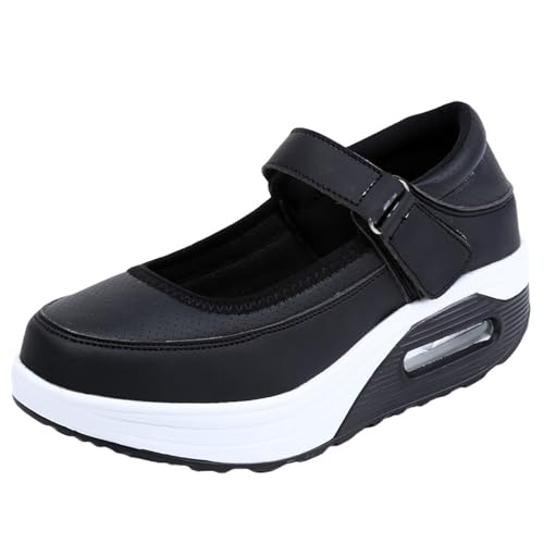 Zapatos Mary Jane para mujer estilo plataforma gruesa y calzado ligero de JiuQing