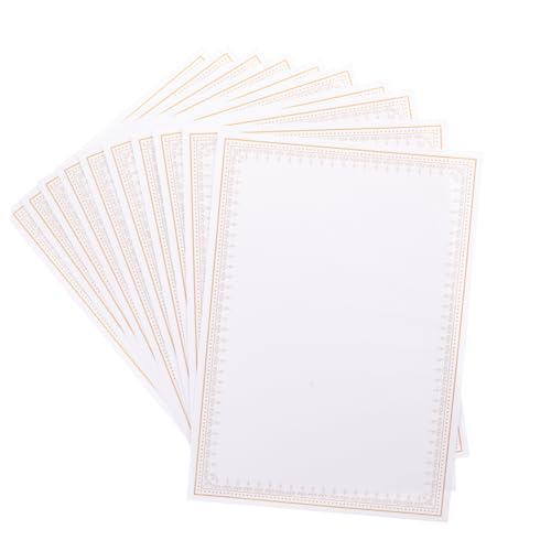 CLISPEED 10 Stück Teiliges Urkundenpapier Bedruckbar und Beschreibbar Leeres Diploma Papier für Zertifikate Hochwertige Innenblätter ohne Vordruck Vielseitig für Auszeichnungen Abschlüsse