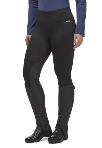 Kerrits Fleece Lite II Knee Patch Tight Black Solid Size: L