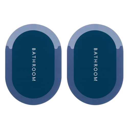 Cortina Pack of 2 Quick Dry Water Absorbing Rectangular Silicon Floor Mat | Anti-Skid & Non-Slip Cushion Doormat for Home, Kitchen, Office, Washroom |