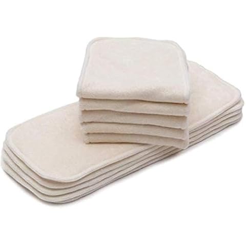 Kawaii Baby Premium Label Cloth Diaper Insert, 5-Layer, Washable, Reusable Booster, use with One Size Cloth Diaper - Pack of 10 Inserts Cover