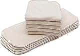 KaWaii Baby Premium Label Cloth Diaper Insert, 5-Layer, Washable, Reusable Booster, use with One Size Cloth Diaper - Pack of 10 Inserts