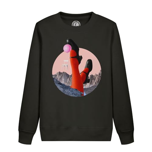 Sweatshirt enfant vintage au motif collage surréaliste espace et lune